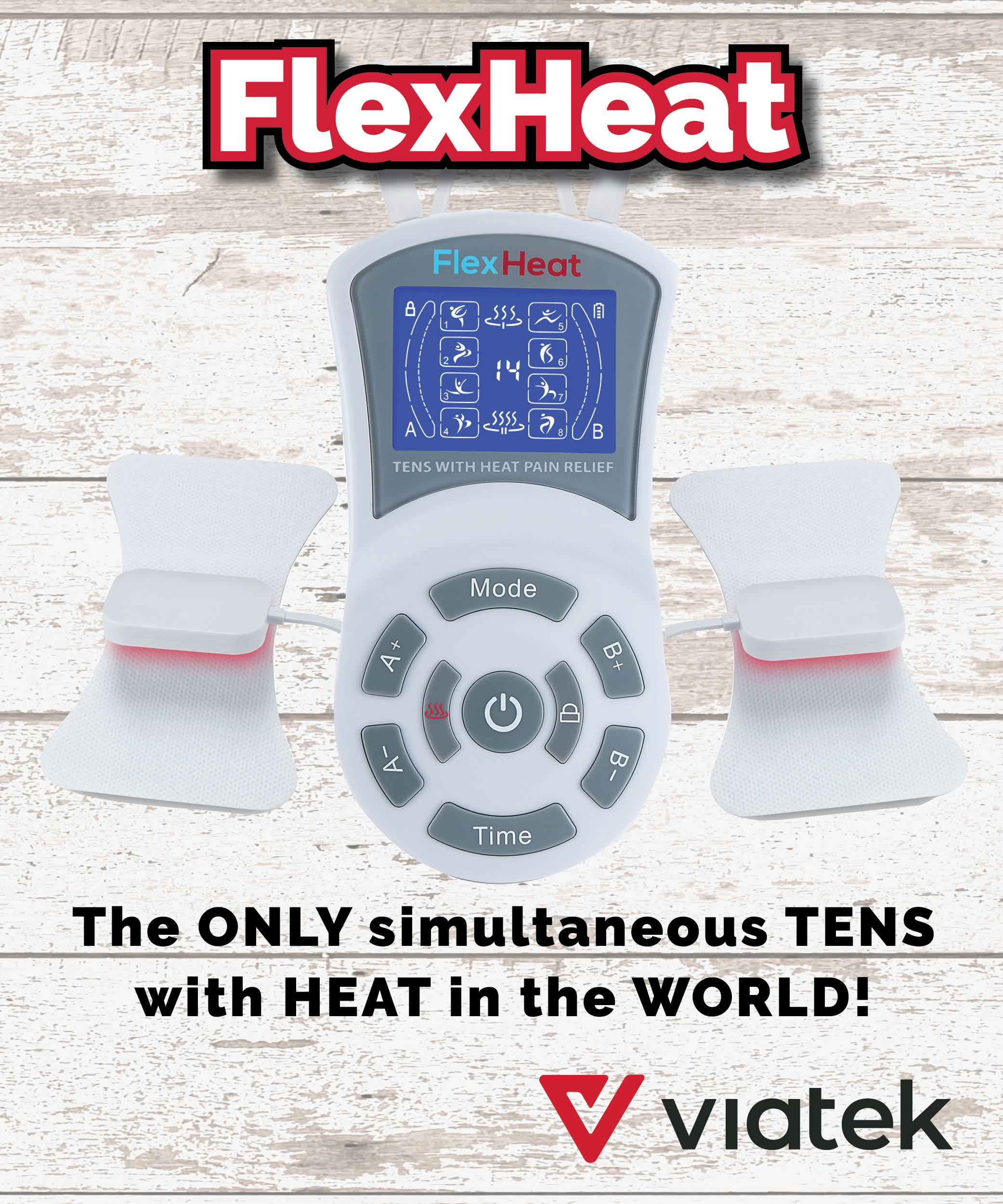 FLEXHEAT - The only simultaneous TENS with HEAT in the world! – Viatek  Consumer Products Group, Inc